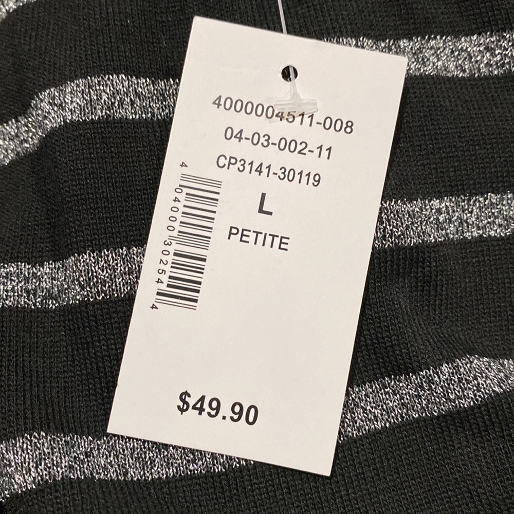 cleo | NWT: Woman’s Petite Striped Blouse - Size Large - Picture 4 of 6